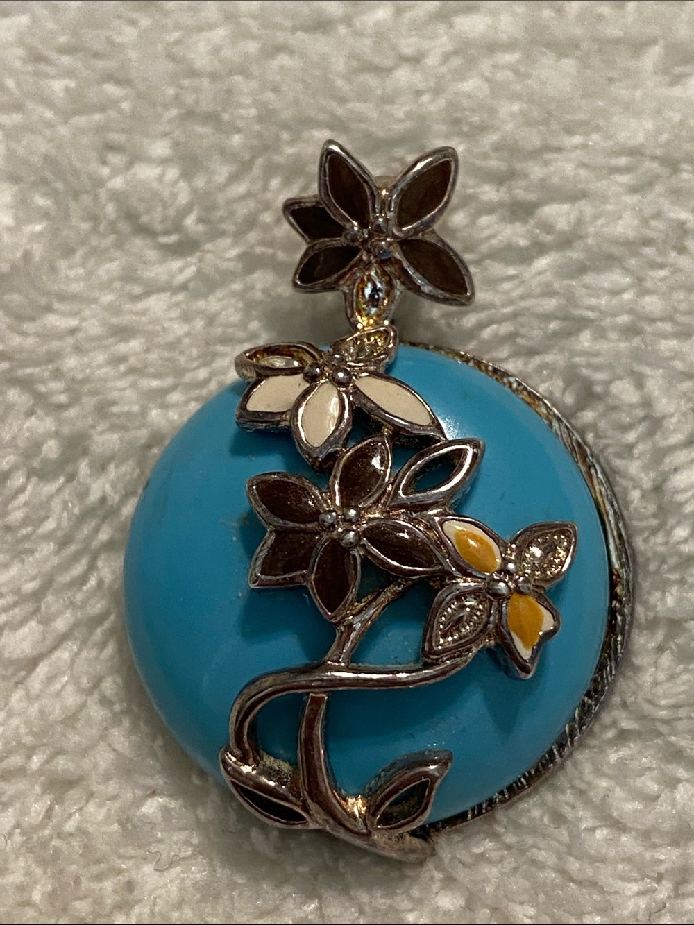 Sigal Canada Floral Turquoise-tone enamel Pendant - Women Jewelry